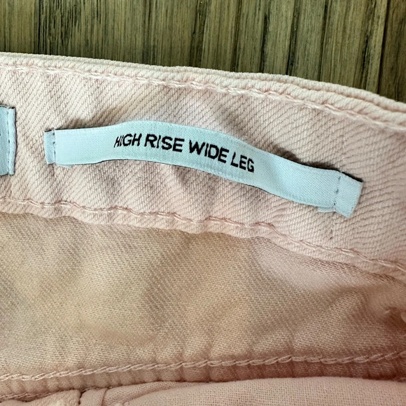 Bershka Light Pink Ripped Wide Leg Jeans 2 - Picture 6 of 8